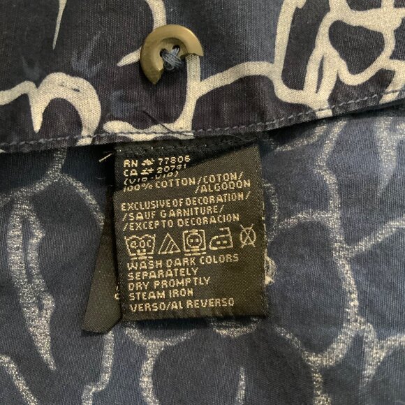 Tommy Hilfiger Blue Hawaiian Floral Print Short Sleeve Button Front Shirt XL - Picture 10 of 10